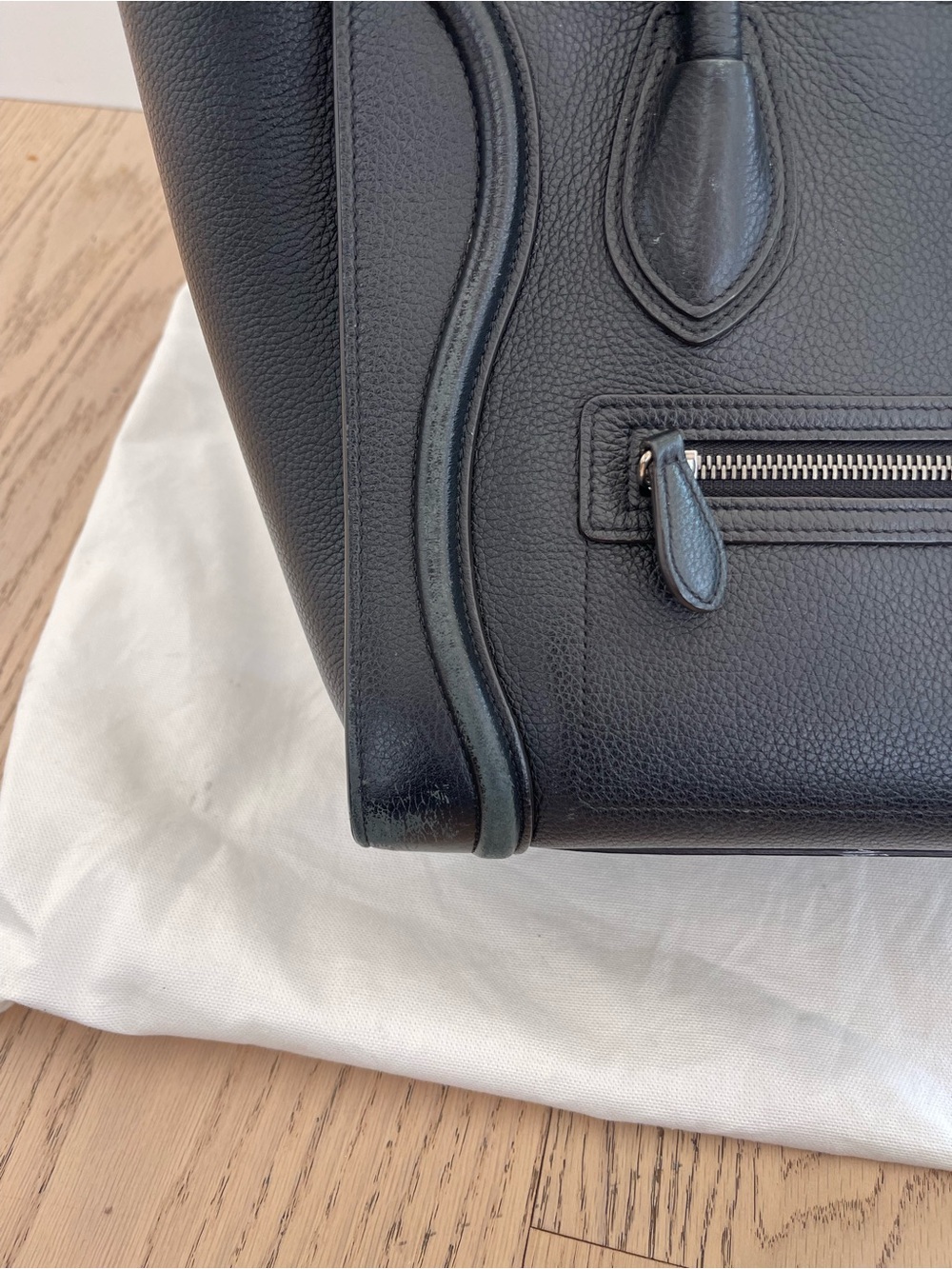 Celine Black Pebbled Leather Micro Luggage Tote - Picture 5 of 16